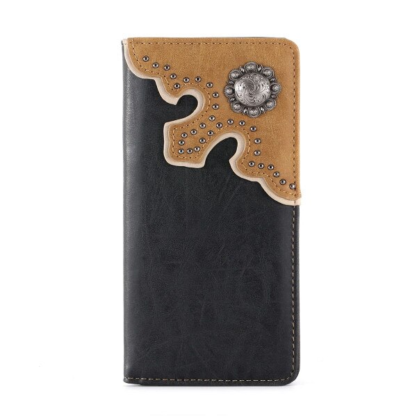 MWRW.Black with Concho.01.jpg Montana West Roper Wallets Image